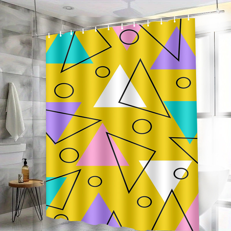 Set sprchových závesov – polyester, bez vŕtania, moderný minimalistický štýl, pôvod Yiwu, kód produktu H-4351-4360