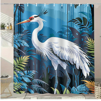 Sada sprchovej závesy – polyester, moderný minimalistický štýl, bez vŕtania, prispôsobenie k dispozícii, potlač loga