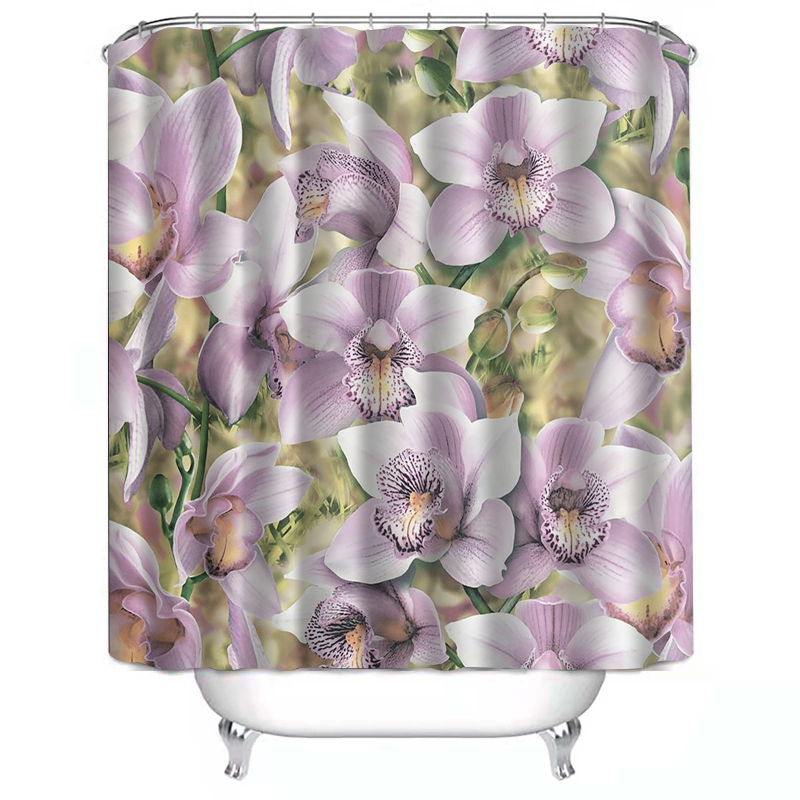 Sada sprchovej závesy – polyester, moderný minimalistický štýl, bez vŕtania, prispôsobenie k dispozícii, potlač loga