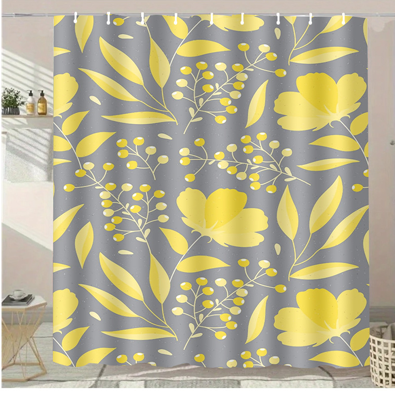 Sada sprchovej závesy – polyester, moderný minimalistický štýl, bez vŕtania, prispôsobenie k dispozícii, potlač loga