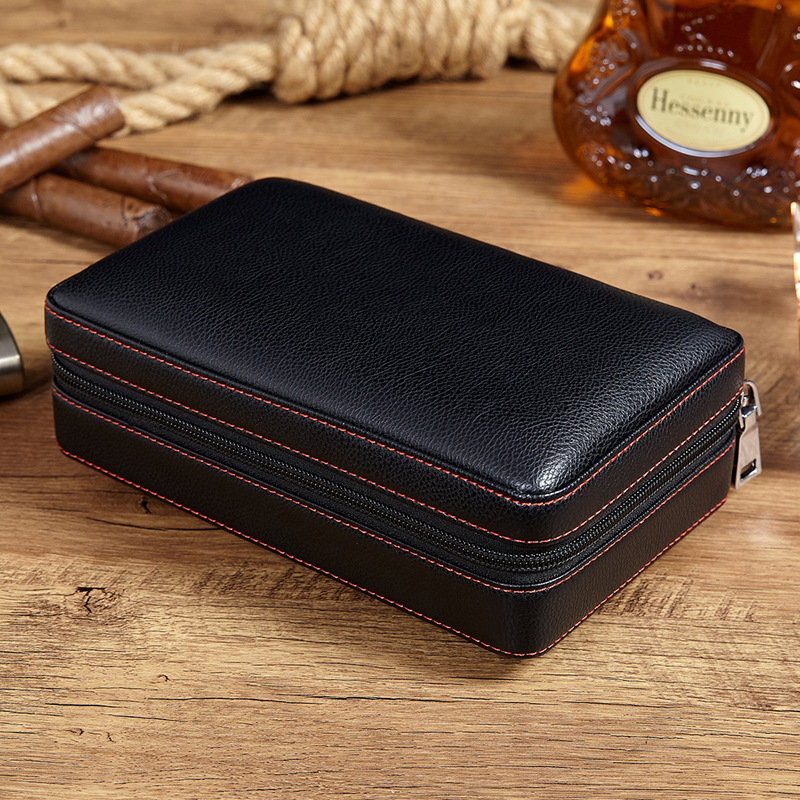 Set Cutie Țigări - Cutie portabilă din lemn de cedru cu recipient de umidificare și tăietor de țigări (Cod: Ltao670182321819; Marca: Other; Stil: Lux accesibil)