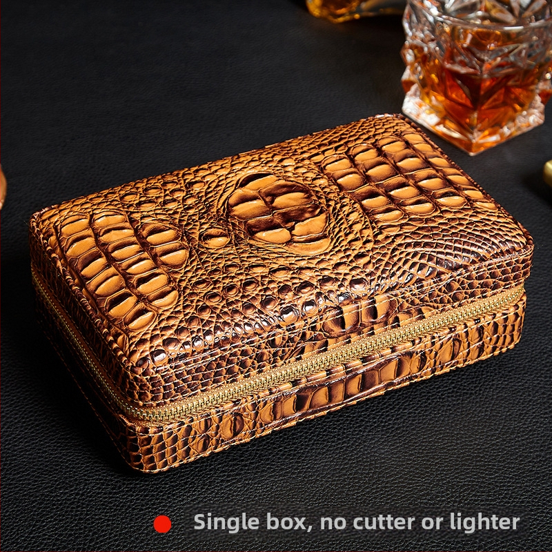 Set Cutie Țigări - Cutie portabilă din lemn de cedru cu recipient de umidificare și tăietor de țigări (Cod: Ltao670182321819; Marca: Other; Stil: Lux accesibil)