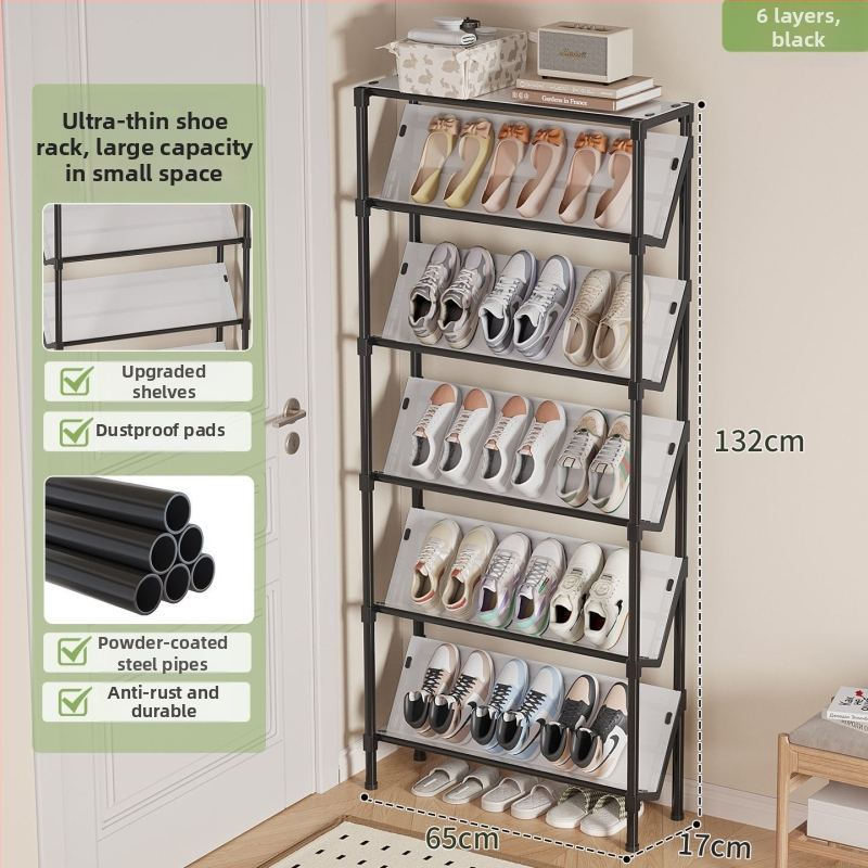 Botník na dvere pre úzky vstup, vnútorný organizér s 3–6 úrovňami a návodom na montáž