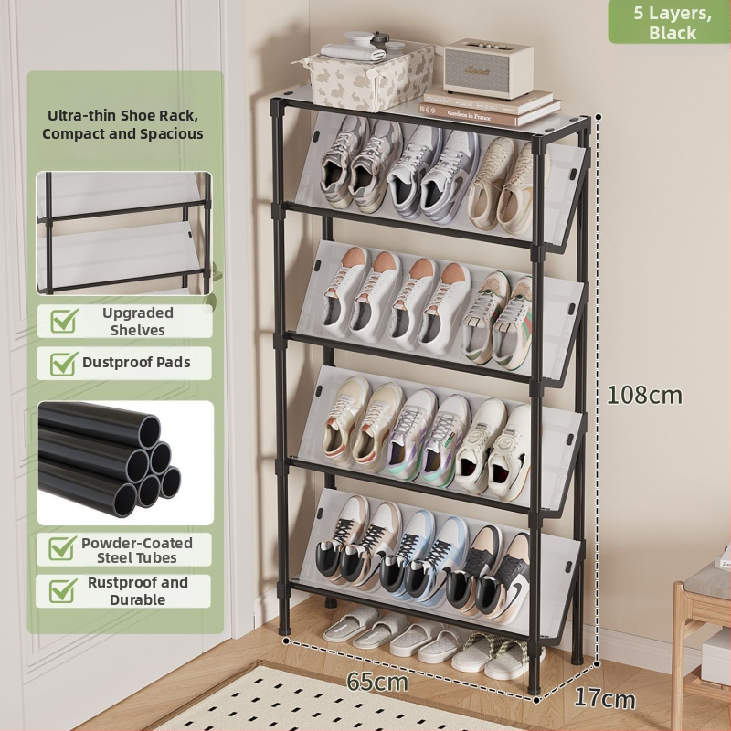 Botník na dvere pre úzky vstup, vnútorný organizér s 3–6 úrovňami a návodom na montáž