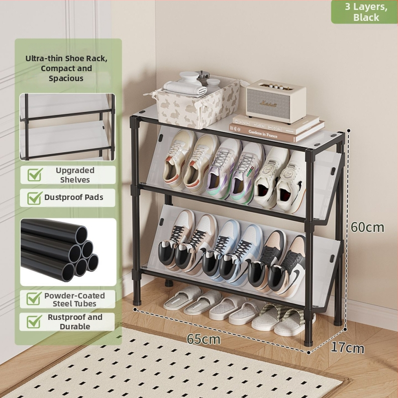 Botník na dvere pre úzky vstup, vnútorný organizér s 3–6 úrovňami a návodom na montáž