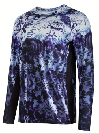 Rybárska košeľa s rýchloschnúcou látkou z chemických vlákien, pánska, dlhý rukáv, vhodná na beh, cyklistiku, turistiku a rybolov