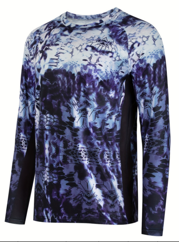 Rybárska košeľa s rýchloschnúcou látkou z chemických vlákien, pánska, dlhý rukáv, vhodná na beh, cyklistiku, turistiku a rybolov