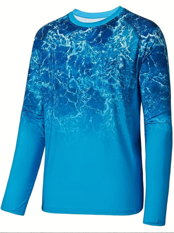 Rybárska košeľa s rýchloschnúcou látkou z chemických vlákien, pánska, dlhý rukáv, vhodná na beh, cyklistiku, turistiku a rybolov