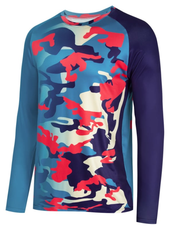 Rybárska košeľa s rýchloschnúcou látkou z chemických vlákien, pánska, dlhý rukáv, vhodná na beh, cyklistiku, turistiku a rybolov