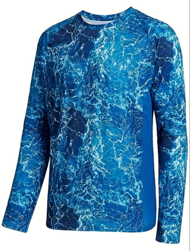 Rybárska košeľa s rýchloschnúcou látkou z chemických vlákien, pánska, dlhý rukáv, vhodná na beh, cyklistiku, turistiku a rybolov