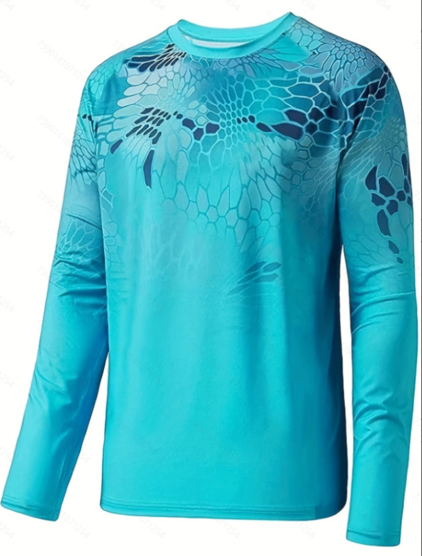 Rybárska košeľa s rýchloschnúcou látkou z chemických vlákien, pánska, dlhý rukáv, vhodná na beh, cyklistiku, turistiku a rybolov