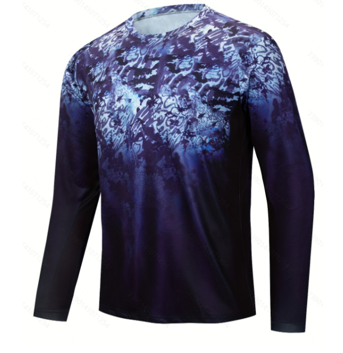 Rybárska košeľa s rýchloschnúcou látkou z chemických vlákien, pánska, dlhý rukáv, vhodná na beh, cyklistiku, turistiku a rybolov