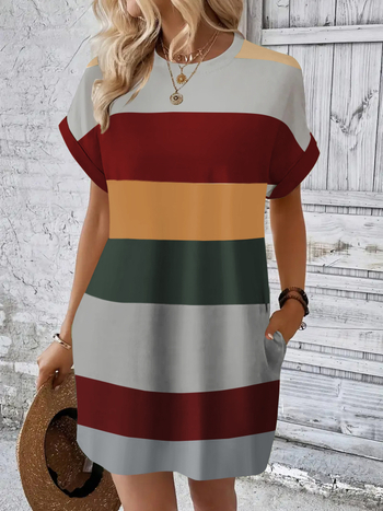 Milk silk anyagú kerek nyakú ruha, A-vonalú midi hossz, rövid Raglan ujjú, digitális nyomtatású minta, nyári casual 2025