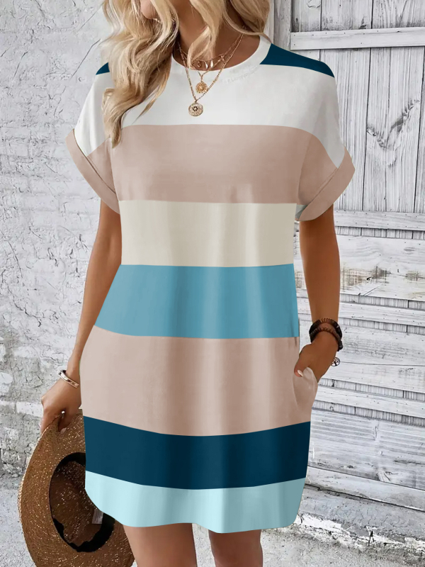 Milk silk anyagú kerek nyakú ruha, A-vonalú midi hossz, rövid Raglan ujjú, digitális nyomtatású minta, nyári casual 2025