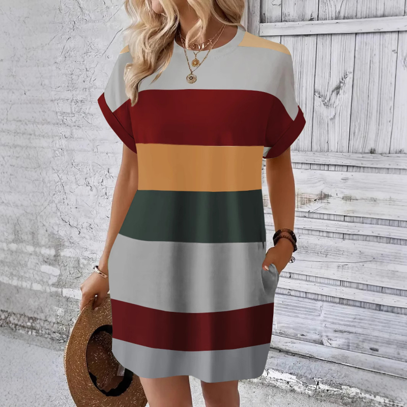 Milk silk anyagú kerek nyakú ruha, A-vonalú midi hossz, rövid Raglan ujjú, digitális nyomtatású minta, nyári casual 2025