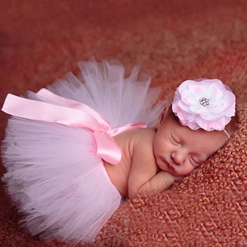 Fotózásra készült babalány tutu szoknya szett – ujj nélküli, puha anyagú poliészter/nylon, két részes, újszülött