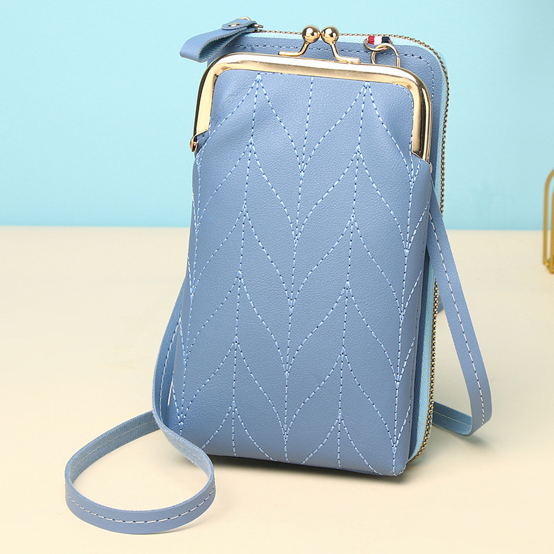 Τσάντα κινητού από PU δέρμα, κάθετης τετράγωνης μορφής, φερμουάρ, εσωτερική θήκη για κέρματα, γυναικείος street style