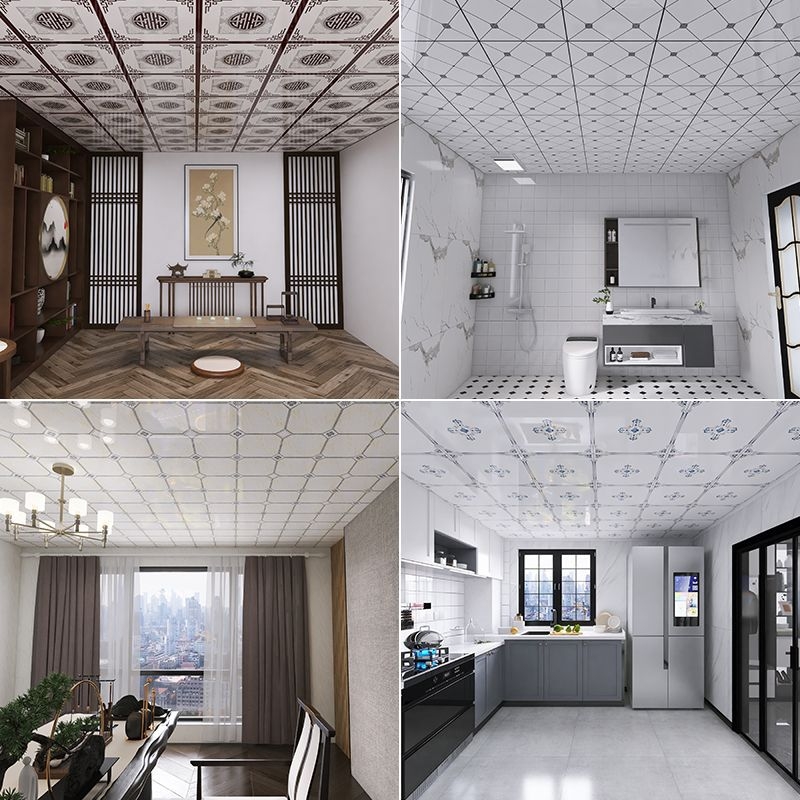 Samo­lepiaca stropná tapeta s geometrickým vzorom, vodotesná a odolná voči škvrnám, hrúbka 2,5 mm