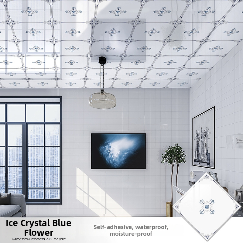 Samolepiaca stropná tapeta s geometrickým vzorom, vodotesná a odolná voči škvrnám, hrúbka 2,5 mm