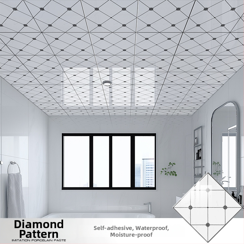 Samolepiaca stropná tapeta s geometrickým vzorom, vodotesná a odolná voči škvrnám, hrúbka 2,5 mm