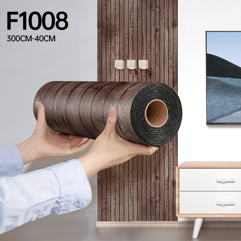 3D αυτοκόλλητο τοίχου – υφή ξύλου, PVC, αδιάβροχο, 1 φύλλο