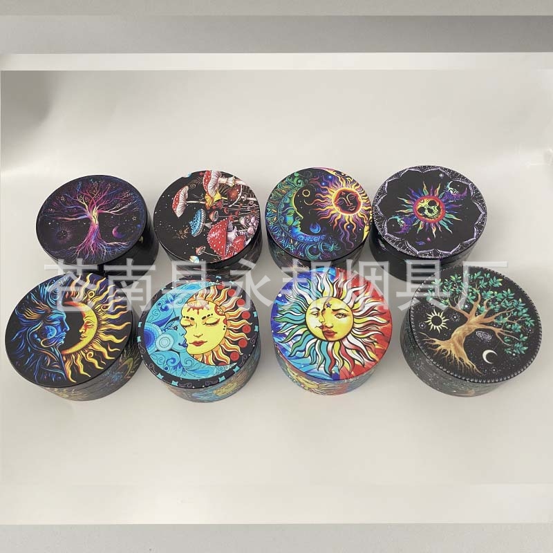 Râșniță de tutun, aliaj de zinc, patru niveluri, imprimare UV, posibilitatea de imprimare a logo-ului