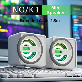 Dang chew Stolný počítačový reproduktor, 2.0 kanály, 3,5 mm káblové pripojenie, silný bas, vysoká hlasitosť, vysoká kvalita