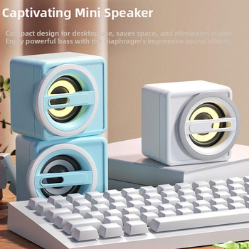 Dang chew Stolný počítačový reproduktor, 2.0 kanály, 3,5 mm káblové pripojenie, silný bas, vysoká hlasitosť, vysoká kvalita