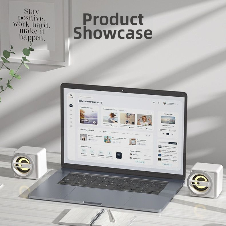 Dang chew Stolný počítačový reproduktor, 2.0 kanály, 3,5 mm káblové pripojenie, silný bas, vysoká hlasitosť, vysoká kvalita