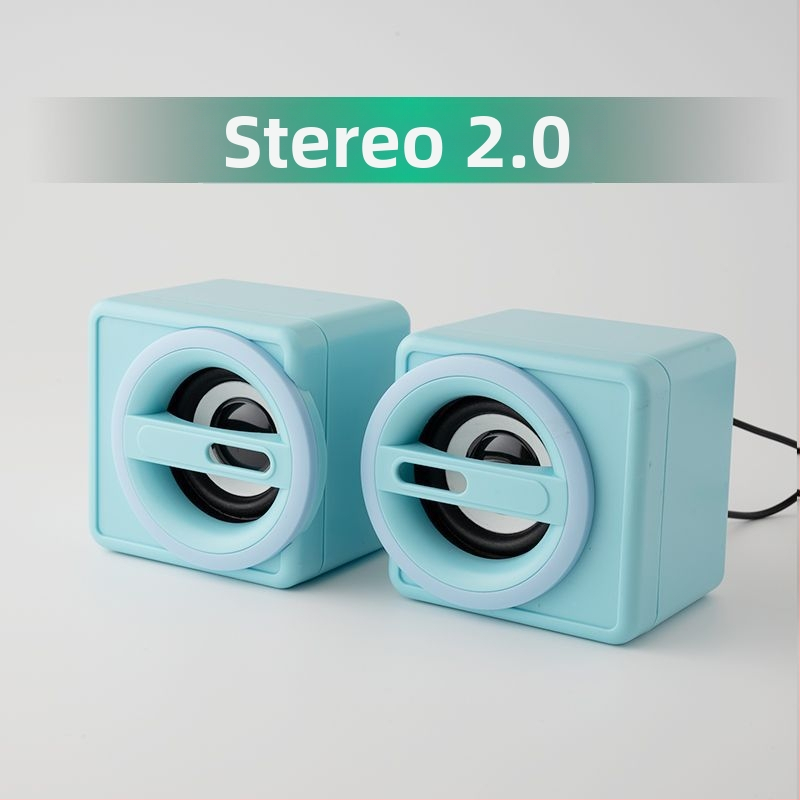 Dang chew Stolný počítačový reproduktor, 2.0 kanály, 3,5 mm káblové pripojenie, silný bas, vysoká hlasitosť, vysoká kvalita