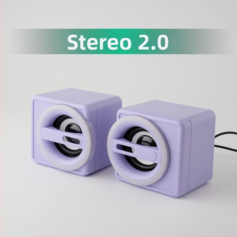 Dang chew Stolný počítačový reproduktor, 2.0 kanály, 3,5 mm káblové pripojenie, silný bas, vysoká hlasitosť, vysoká kvalita