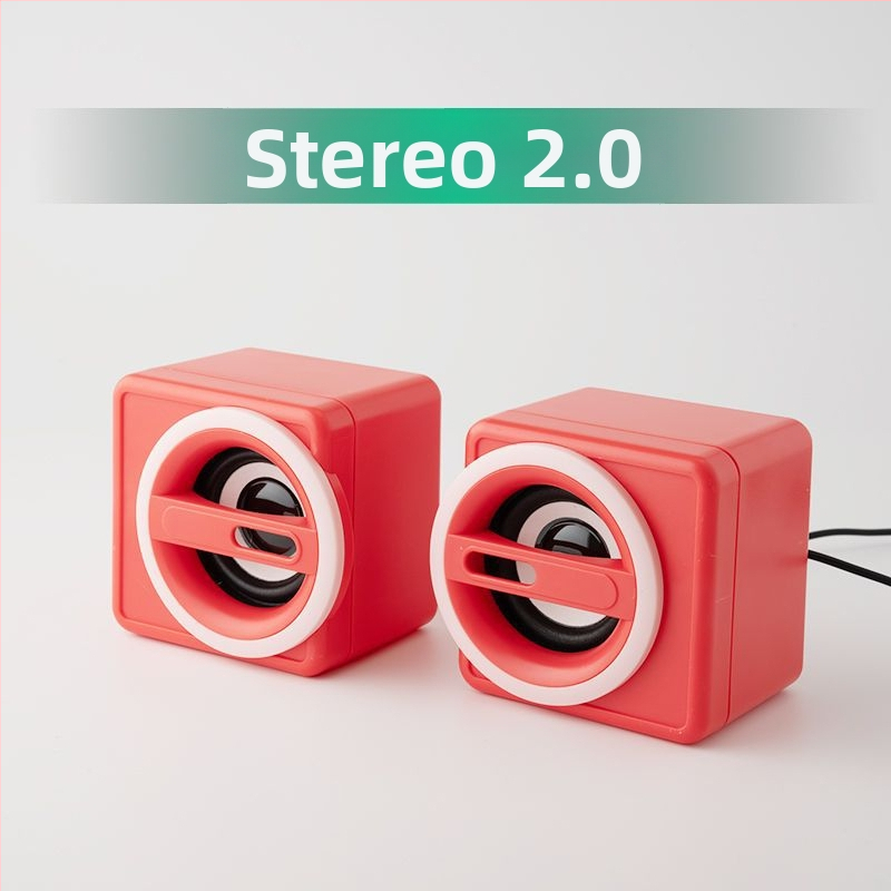 Dang chew Stolný počítačový reproduktor, 2.0 kanály, 3,5 mm káblové pripojenie, silný bas, vysoká hlasitosť, vysoká kvalita