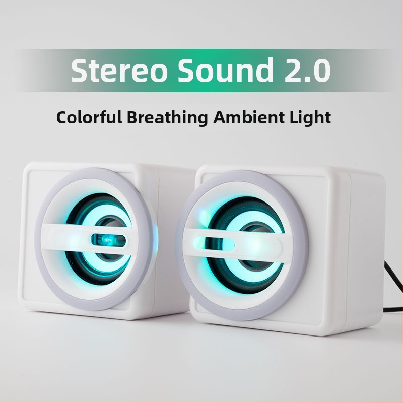 Dang chew Stolný počítačový reproduktor, 2.0 kanály, 3,5 mm káblové pripojenie, silný bas, vysoká hlasitosť, vysoká kvalita