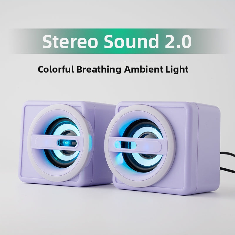 Dang chew Stolný počítačový reproduktor, 2.0 kanály, 3,5 mm káblové pripojenie, silný bas, vysoká hlasitosť, vysoká kvalita