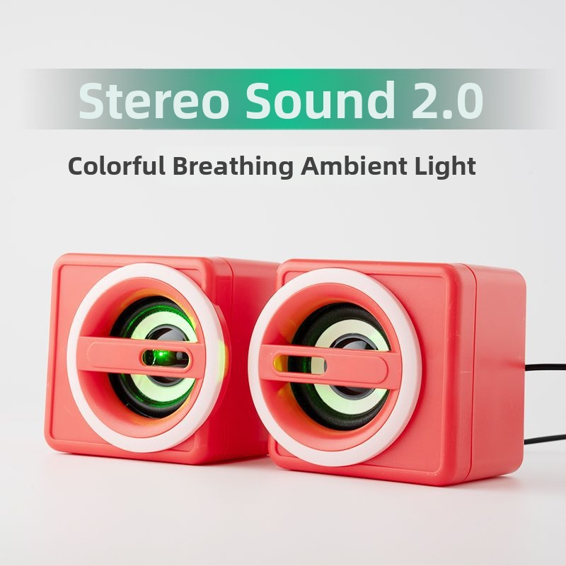 Dang chew Stolný počítačový reproduktor, 2.0 kanály, 3,5 mm káblové pripojenie, silný bas, vysoká hlasitosť, vysoká kvalita