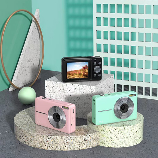 Vaikų mini skaitmeninė kamera – 8 MP CMOS, 1/2.7" jutiklis, 8x optinis priartinimas, 2.4" LCD, TF kortelė