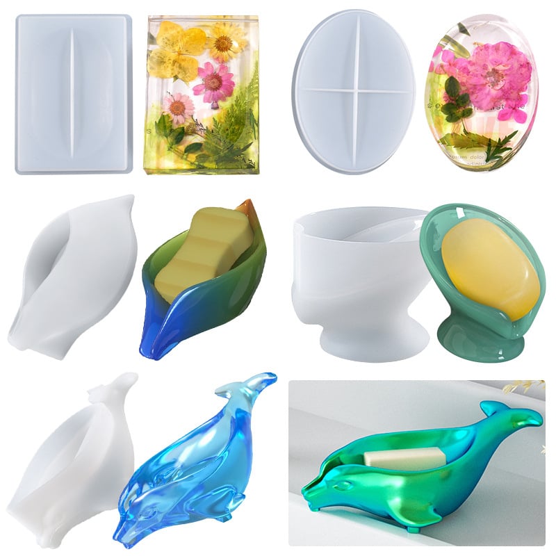 Szilikon forma készlet gyantához és szappantartó dobozokhoz – szabálytalan alakú, torta forma, DIY otthoni használatra