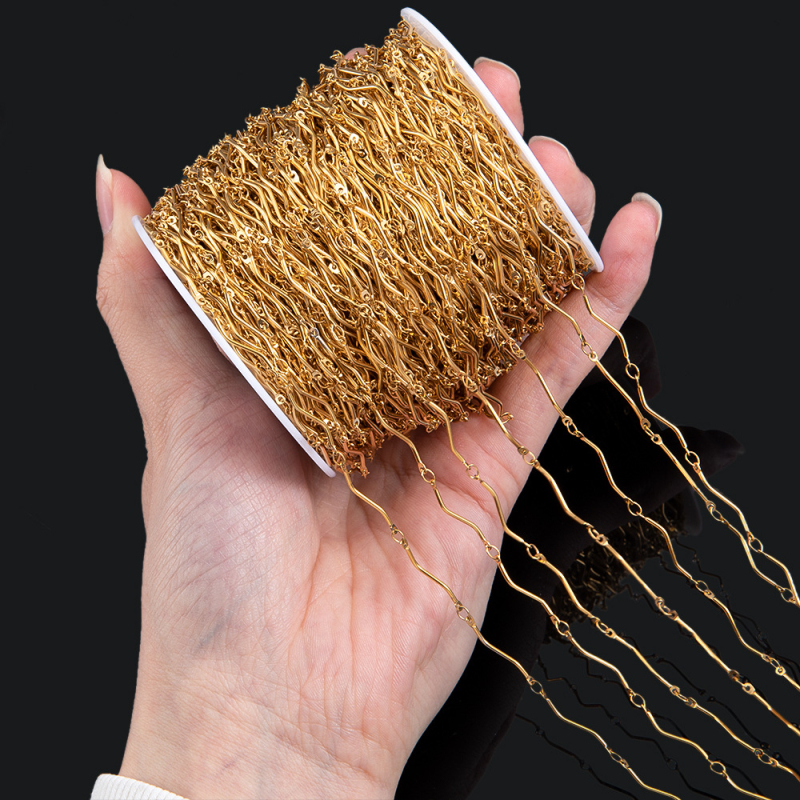 Rozsdamentes acélból készült lánc – elektroplattált felülettel, modellek LBX0621 LBX0620 LBX0619 LBX0617 LBX0615 LBX0614; egyszerű stílus