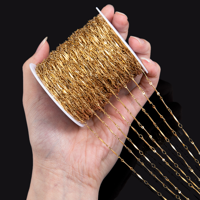 Rozsdamentes acélból készült lánc – elektroplattált felülettel, modellek LBX0621 LBX0620 LBX0619 LBX0617 LBX0615 LBX0614; egyszerű stílus