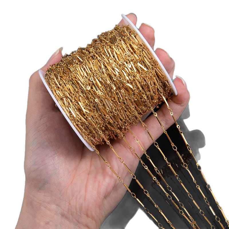 Rozsdamentes acélból készült lánc – elektroplattált felülettel, modellek LBX0621 LBX0620 LBX0619 LBX0617 LBX0615 LBX0614; egyszerű stílus