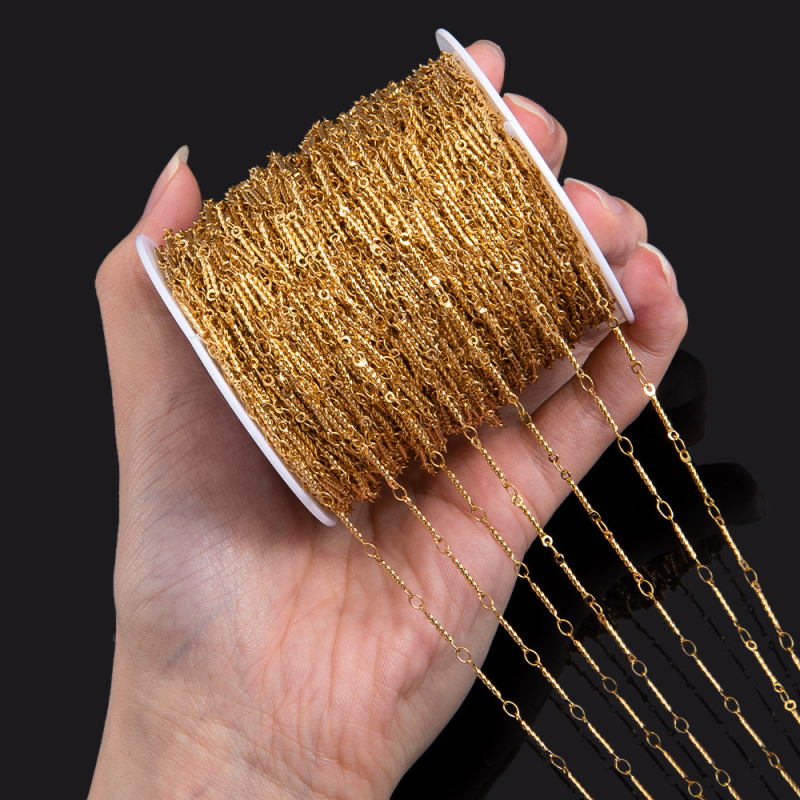 Rozsdamentes acélból készült lánc – elektroplattált felülettel, modellek LBX0621 LBX0620 LBX0619 LBX0617 LBX0615 LBX0614; egyszerű stílus