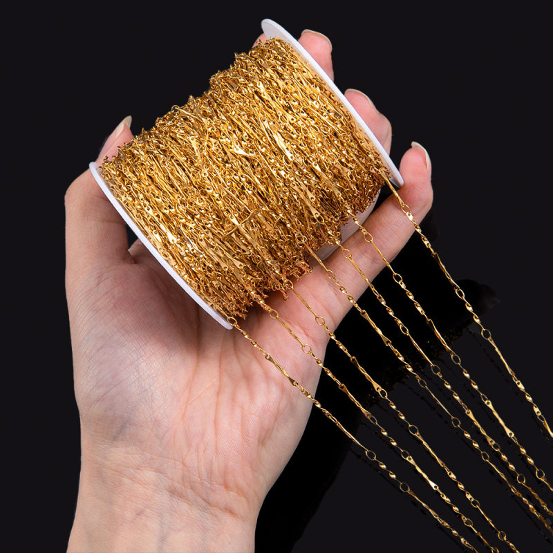 Rozsdamentes acélból készült lánc – elektroplattált felülettel, modellek LBX0621 LBX0620 LBX0619 LBX0617 LBX0615 LBX0614; egyszerű stílus