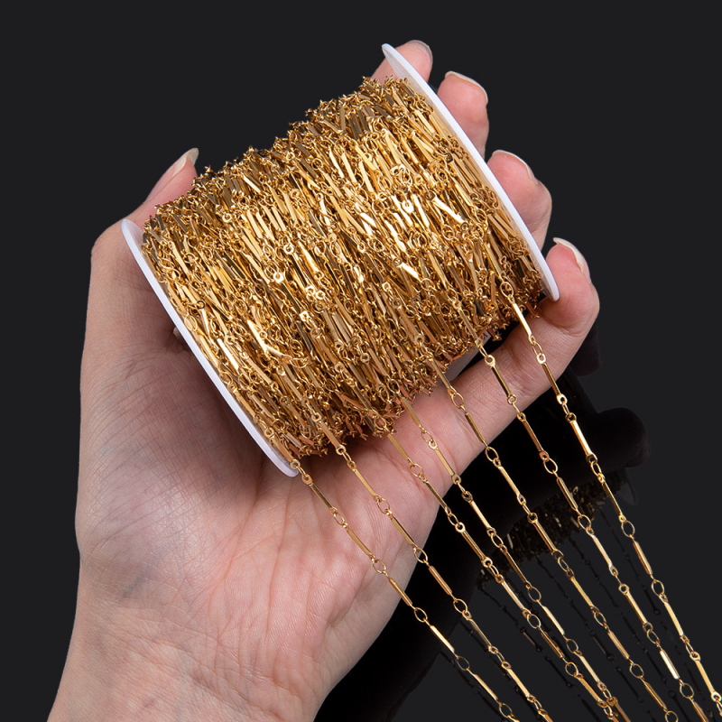 Rozsdamentes acélból készült lánc – elektroplattált felülettel, modellek LBX0621 LBX0620 LBX0619 LBX0617 LBX0615 LBX0614; egyszerű stílus