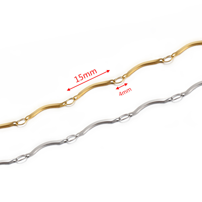 Rozsdamentes acélból készült lánc – elektroplattált felülettel, modellek LBX0621 LBX0620 LBX0619 LBX0617 LBX0615 LBX0614; egyszerű stílus