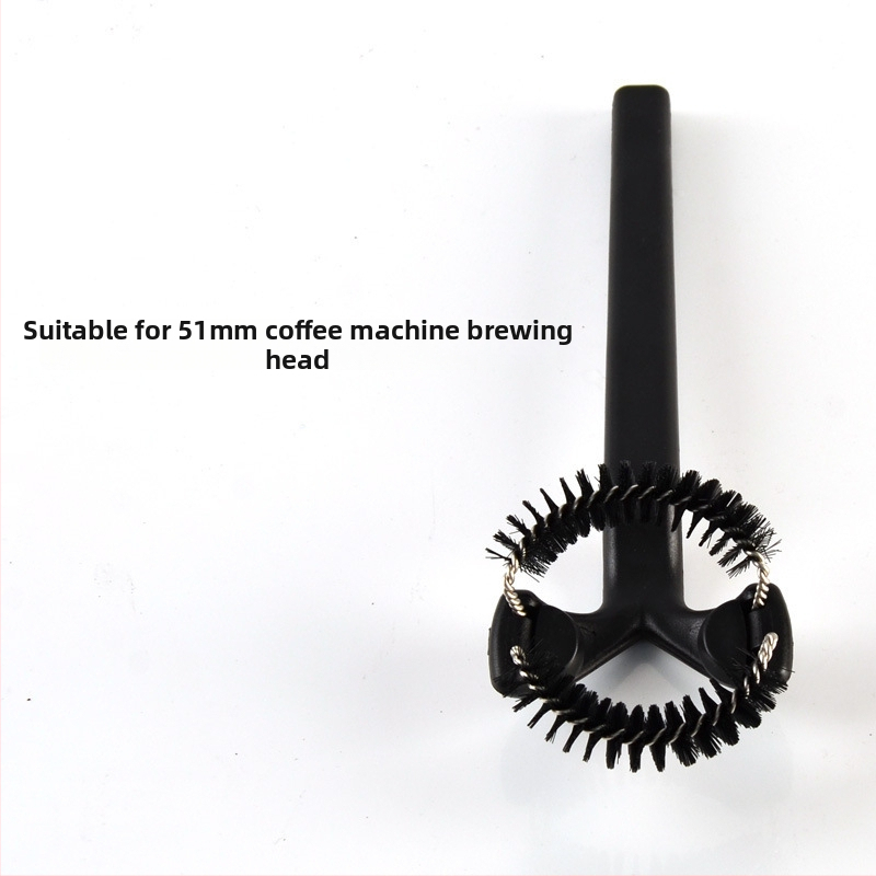 Poloautomatická čistiaca kefka na kávovar s odnímateľnou hlavou a rukoväťou pre espresso stroje