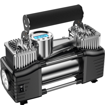 Pārvietojams divcilindru auto riepu piepumpētājs, 12V, 180W, 45 L/min, Digitālais displejs