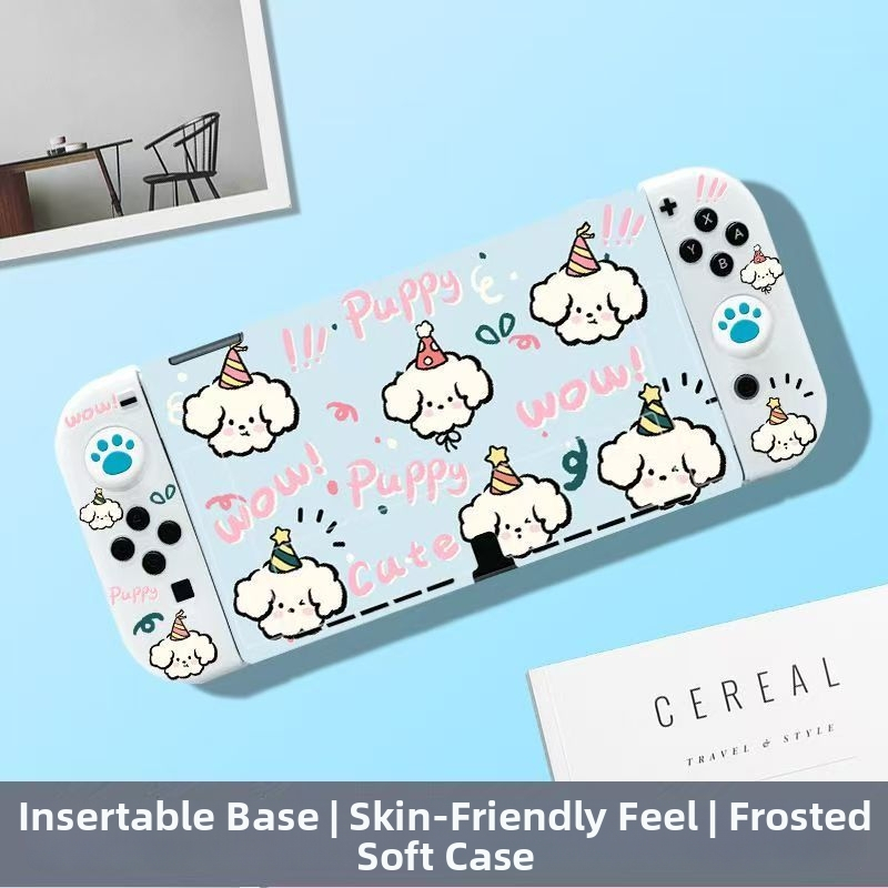 Nintendo Switch OLED aizsargkaste — silikons, matēta virsma, pret pirkstu nospiedumiem, mīksta sajūta, saderīgs ar Switch un Switch OLED, svars 59 g