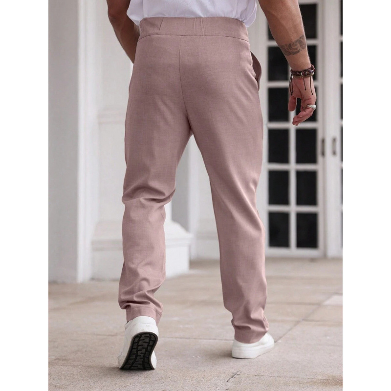 Vyriski kostiumų atskiri komplektai — siaura kirpimo linija, priekiniai trys sagų mygtukai, pagrindinis audinys: acetato pluoštas, sintetinių pluoštų mišinys, tinkamas visoms keturioms sezonoms