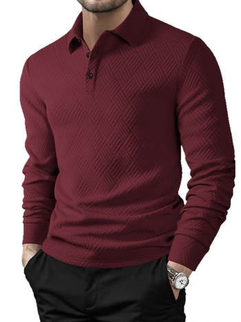 Polo tričko s dlhým rukávom, voľný strih, priedušný polyester, asymetrický dizajn, jarné nosenie