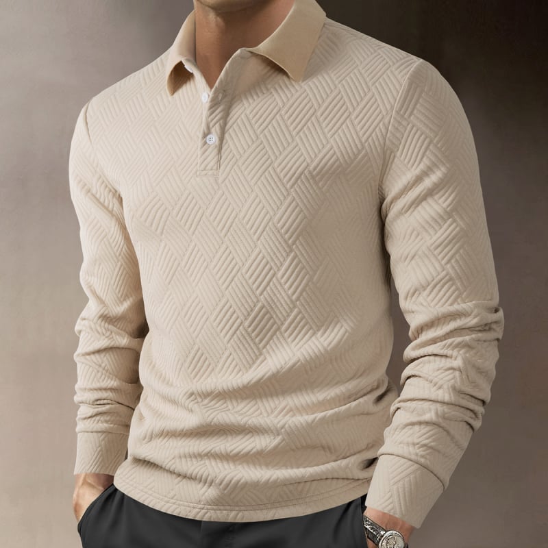 Polo tričko s dlhým rukávom, voľný strih, priedušný polyester, asymetrický dizajn, jarné nosenie